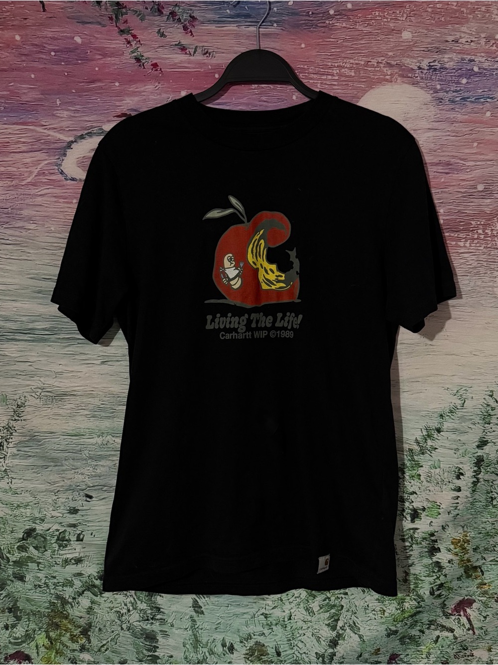 Carhartt WIP Black 'Living The Life' Graphic Short-Sleeve Tee